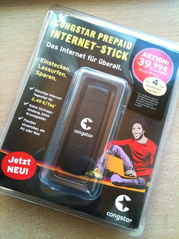 congstar Prepaid Internet-Stick in Verpackung